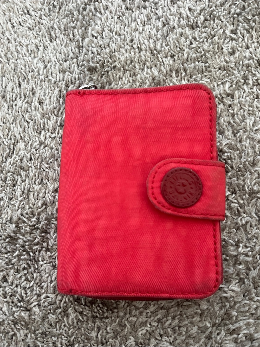 Kipling Red Zip-Around Wallet with Snap Tab